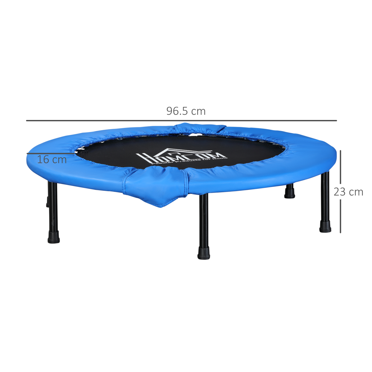 HOMCOM 96 cm Foldable Mini Fitness Trampoline Exercise Rebounder Jumper, Blue