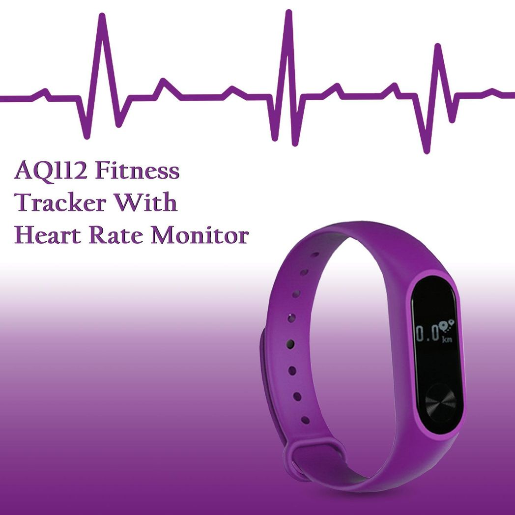 Aquarius AQ112 Fitness and Sleep Tracker With Heart Rate Monitor, Purple