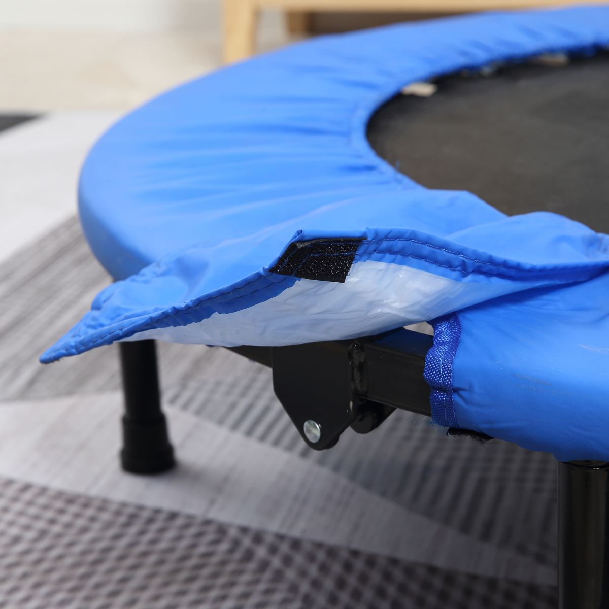 HOMCOM 96 cm Foldable Mini Fitness Trampoline Exercise Rebounder Jumper, Blue