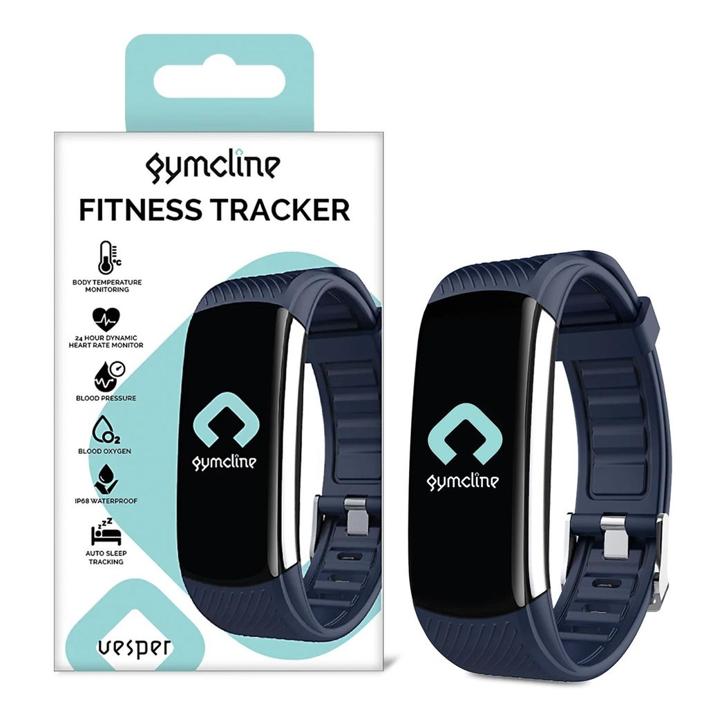 Gymcline Vesper Fitness Tracker, HR, BP,O2, Sleep And Body Temp. Monitoring Navy